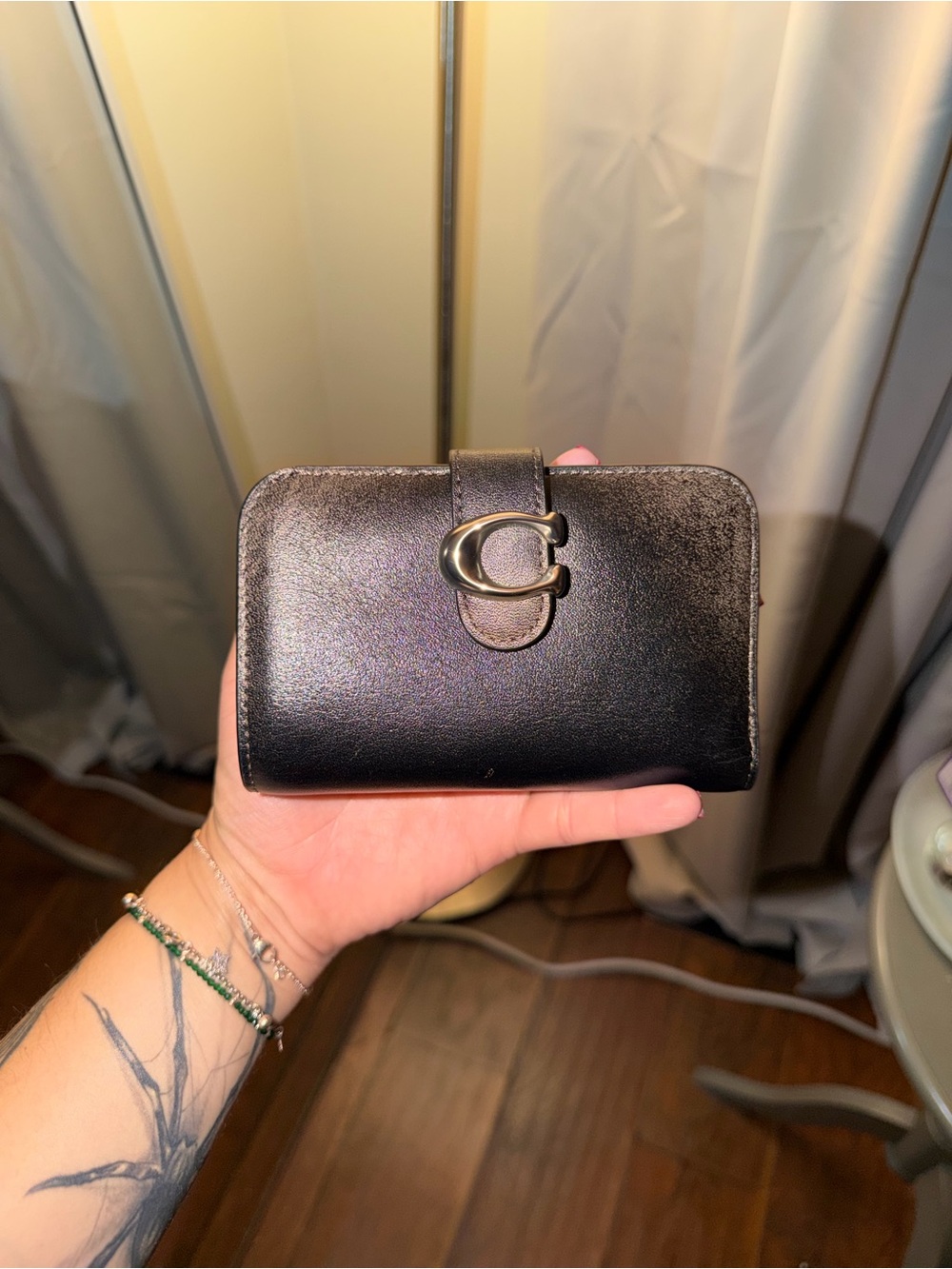Coach Loved Leather Tabby Wallet with silver hardware